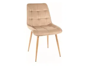 Signal Jedálenská stolička CHIC D VELVET | drevené nohy Farba: Béžová / Bluvel 28