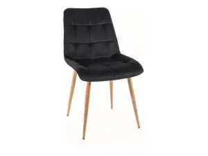 Signal Jedálenská stolička CHIC D VELVET | drevené nohy Farba: Čierna / Bluvel 19 #7265181