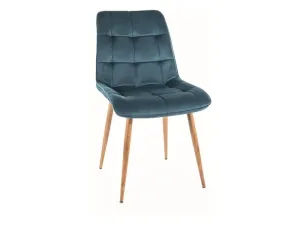 Signal Jedálenská stolička CHIC D VELVET | drevené nohy Farba: Tyrkysová / Bluvel 85 #7265183