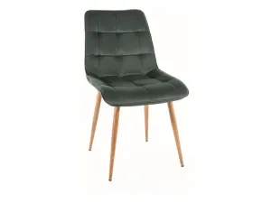 Signal Jedálenská stolička CHIC D VELVET | drevené nohy Farba: Zelená / Bluvel 78 #7265179