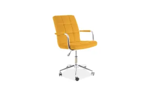 Expedo Detská stolička KEDE Q-022 VELVET, 51x87-97x40, bluvel 68, žltá