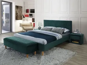 Signal Manželská posteľ AZURRO Velvet | 180 x 200 cm Farba: Zelená / Bluvel 78 #2851863