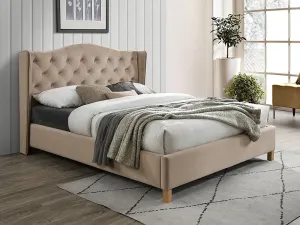 Signal Manželská posteľ ASPEN Velvet  | 140 x 200 cm Farba: Béžová / Bluvel 28 #5228929
