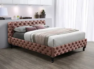 Signal Manželská posteľ HERRERA Velvet | 160 x 200 cm Farba: Ružová / Bluvel 52