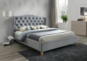 Signal Manželská posteľ ASPEN Velvet  | 140 x 200 cm Farba: Bluvel 14 / sivá #815708