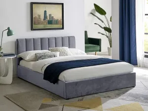 Signal Manželská posteľ MONTREAL VELVET 140 | s úložným priestorom Farba: Sivá / tap.192 #815808