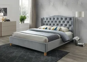 Signal Manželská posteľ ASPEN Velvet | 160x200 cm Farba: Sivá / Bluvel 14 #2851856