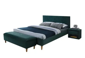 Signal Manželská posteľ AZURRO Velvet | 160 x 200 cm Farba: Zelená / Bluvel 78 #2851861