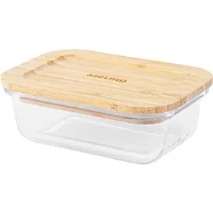 Siguro Dóza na potraviny Glass Seal Bamboo 0,37 l, 5,5 × 14,5 × 10,5 cm