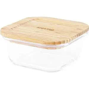 Siguro Dóza na potraviny Glass Seal Bamboo 0,5 l, 6,5 × 13,5 × 13,5 cm