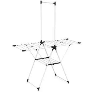 Siguro - Sušiak na bielizeň skladací s tyčou na vešiaky, 14 m, biely