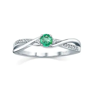 Silvego Strieborný prsteň s pravým prírodným smaragdom JJJR1100ER 47 mm #6686821