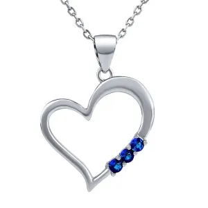 Silvego Strieborný náhrdelník SRDCE s príveskom srdiečka s modrými Swarovski Zirconia SILVEGO11580NB #8980891