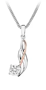 Silver Cat Elegantný bicolor náhrdelník s kubickým zirkónom SC453 (retiazka, prívesok) #8169901