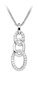 Silver Cat Elegantný strieborný náhrdelník s kubickými zirkónmi SC479 (retiazka, prívesok) #8968697