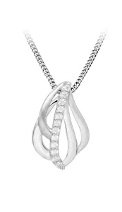 Silver Cat Trblietavý strieborný náhrdelník s kubickými zirkónmi SC481 (retiazka, prívesok)