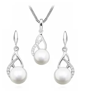 Silver Cat Zvýhodnená sada šperkov s perlami SC404, SC405 (retiazka, prívesok, náušnice)