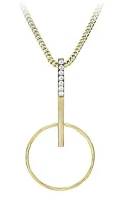 Silver Cat Minimalistický pozlátený náhrdelník so zirkónmi SC523 (retiazka, prívesok) #7358870