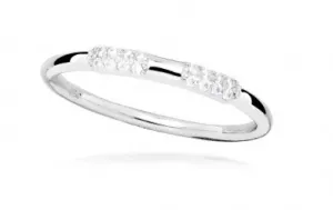 Silver Cat Minimalistický strieborný prsteň so zirkónmi SC512 56 mm #7358960