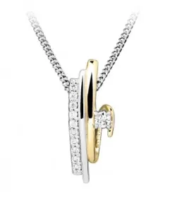 Silver Cat Nadčasový strieborný náhrdelník so zirkónmi SC503 (retiazka, prívesok) #7358841
