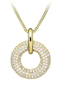 Silver Cat Pôvabný pozlátený náhrdelník so zirkónmi SC497 (retiazka, prívesok) #7358832