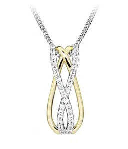 Silver Cat Prepracovaný strieborný náhrdelník so zirkónmi SC507 (retiazka, prívesok) #7358845