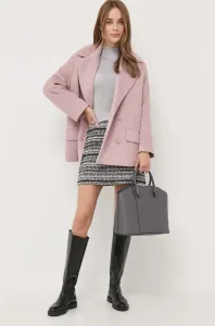 Kabát Silvian Heach dámsky, ružová farba, prechodný, oversize #8747672