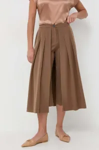 Nohavice Silvian Heach hnedá farba, široké, vysoký pás