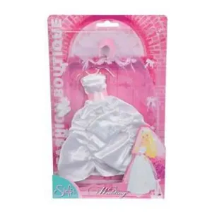 Simba Šaty pre bábiku Steffi 29 cm svatebné Svetlo ružová korunka