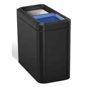 Simplehuman odpadkový kôš na triedený odpad 10/10 l, otvorený, matná čierna oceľ