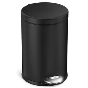 Simplehuman pedálový odpadkový kôš – 4,5 l, okrúhly, matná čierna oceľ