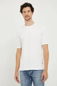 Bavlnené tričko Sisley biela farba, jednofarebný #268729