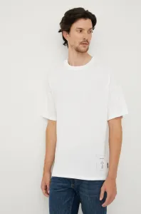 Bavlnené tričko Sisley biela farba, s potlačou #268717