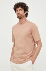 Bavlnené tričko Sisley hnedá farba, jednofarebné #8689594