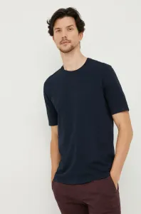 Bavlnené tričko Sisley tmavomodrá farba, jednofarebné #268731