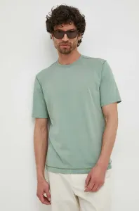 Bavlnené tričko Sisley zelená farba, jednofarebné #8662516