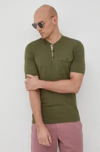 Bavlnené tričko Sisley zelená farba, jednofarebné #216652
