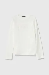 Detská bavlnená košeľa s dlhým rukávom Sisley biela farba #8746505