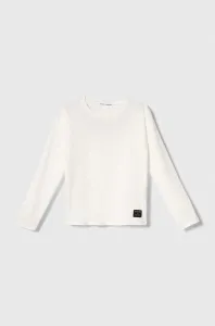 Detská bavlnená košeľa s dlhým rukávom Sisley biela farba #8921783