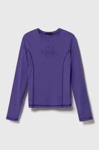 Detská bavlnená košeľa s dlhým rukávom Sisley fialová farba #8746504