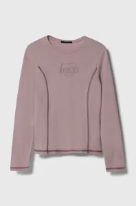 Detská bavlnená košeľa s dlhým rukávom Sisley ružová farba #8746503