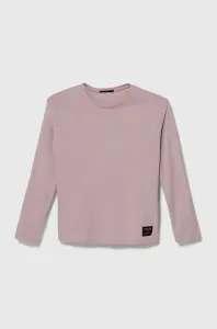 Detská bavlnená košeľa s dlhým rukávom Sisley ružová farba #8745591