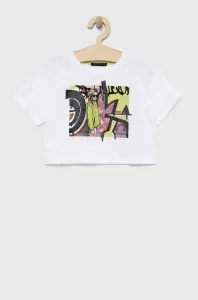 Detské bavlnené tričko Sisley biela farba #7529893