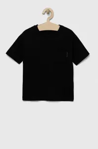 Detské bavlnené tričko Sisley čierna farba, s potlačou #8947464