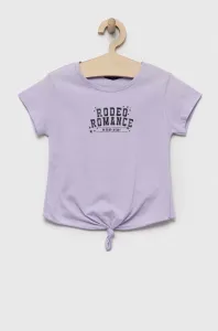 Detské bavlnené tričko Sisley fialová farba #9260540