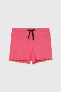 Detské krátke nohavice Sisley fialová farba, jednofarebné, nastaviteľný pás #8213074