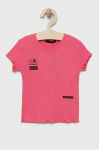 Detské tričko Sisley fialová farba