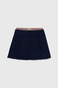 Dievčenská sukňa Sisley tmavomodrá farba, mini, áčkový strih