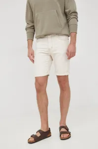 Rifľové krátke nohavice Sisley pánske, béžová farba, #7205514