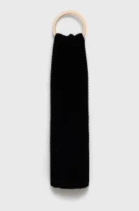 Šál s prímesou vlny Sisley čierna farba, jednofarebný #185734